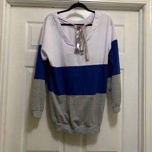 Sweatshirt with back tie back accent